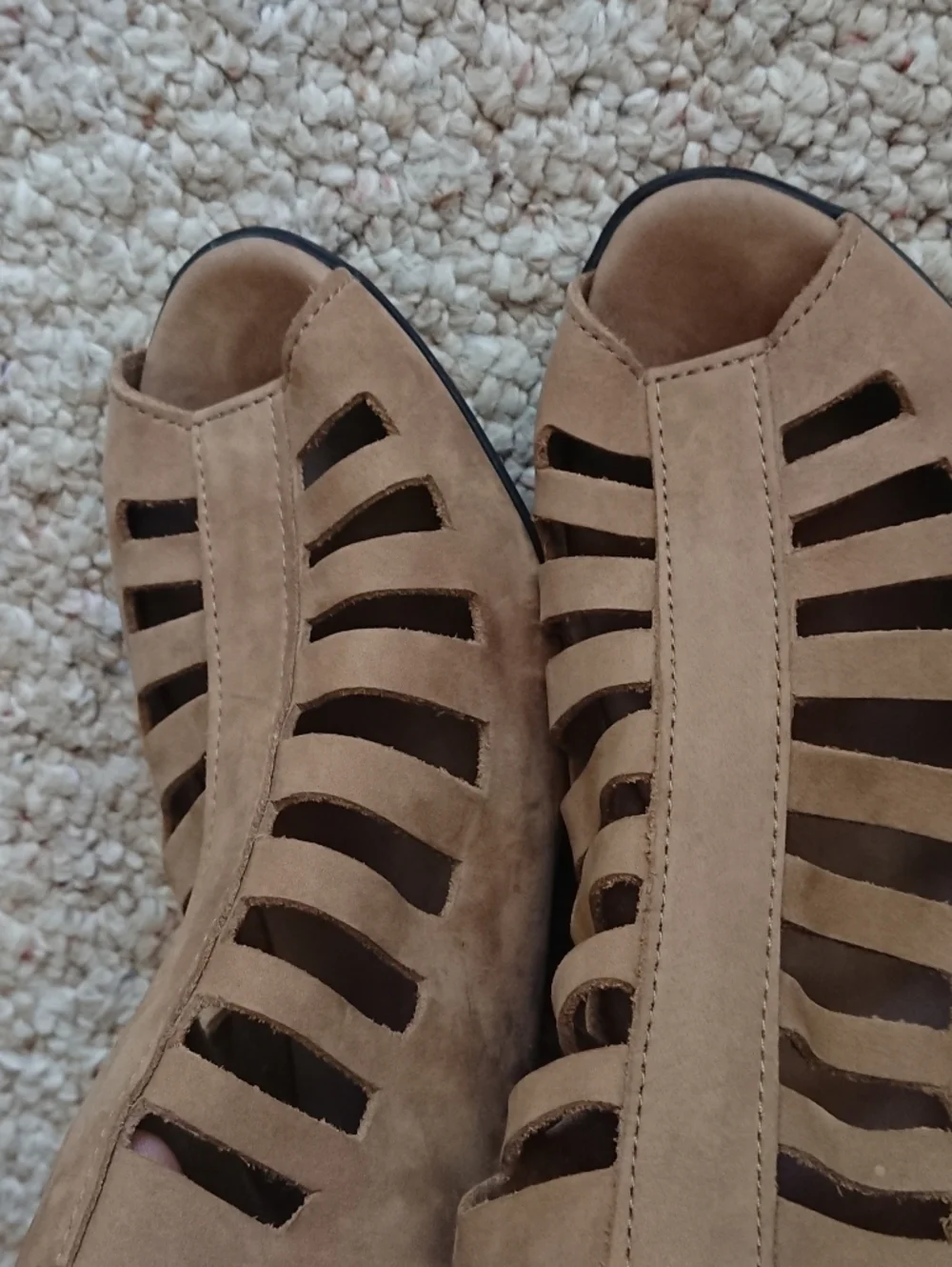 Arche Enexor Cutout Slingback brown suede leather Mid-Heel Sandals size 7.5